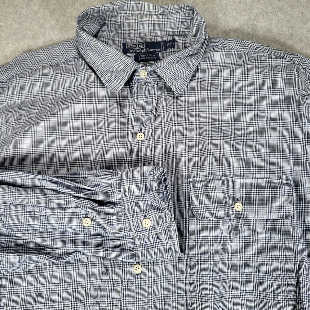 Polo Ralph Lauren Whitfield 100% Cotton Long Sleeve Shirt Mens XXL Houndstooth